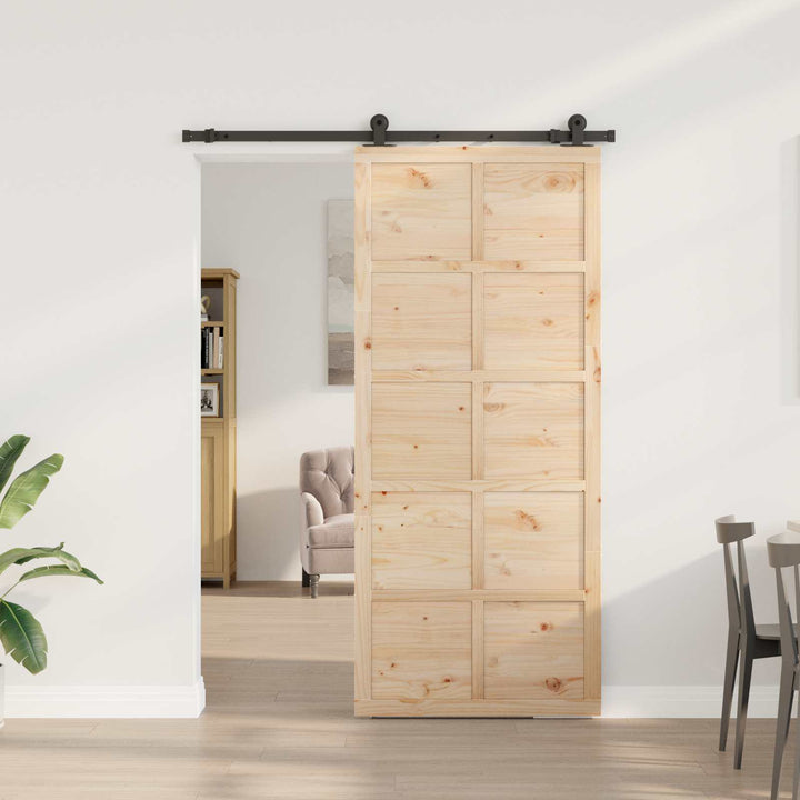 Skydedør Naturfarvet 80 x 208 cm Massivt fyrretræ