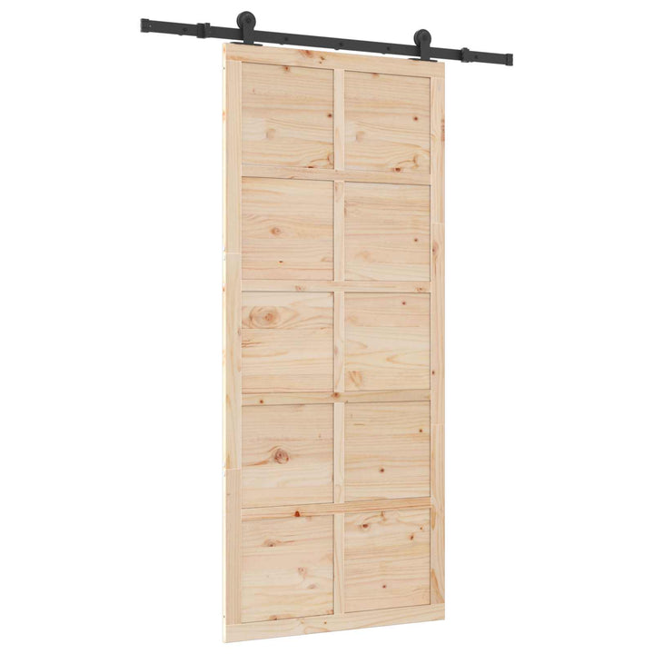 Skydedør Naturfarvet 80 x 208 cm Massivt fyrretræ