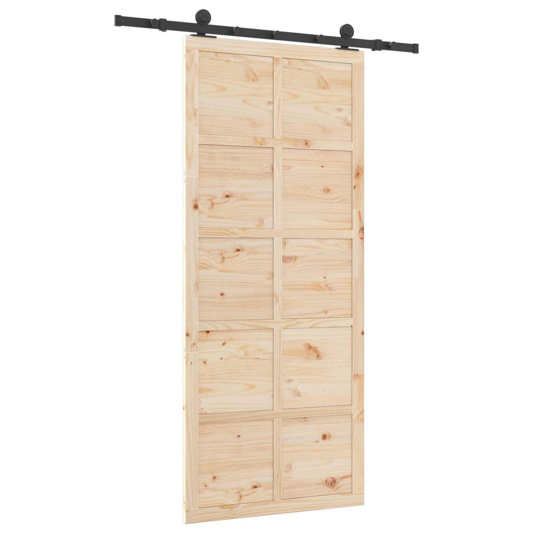 Skydedør Naturfarvet 80 x 208 cm Massivt fyrretræ