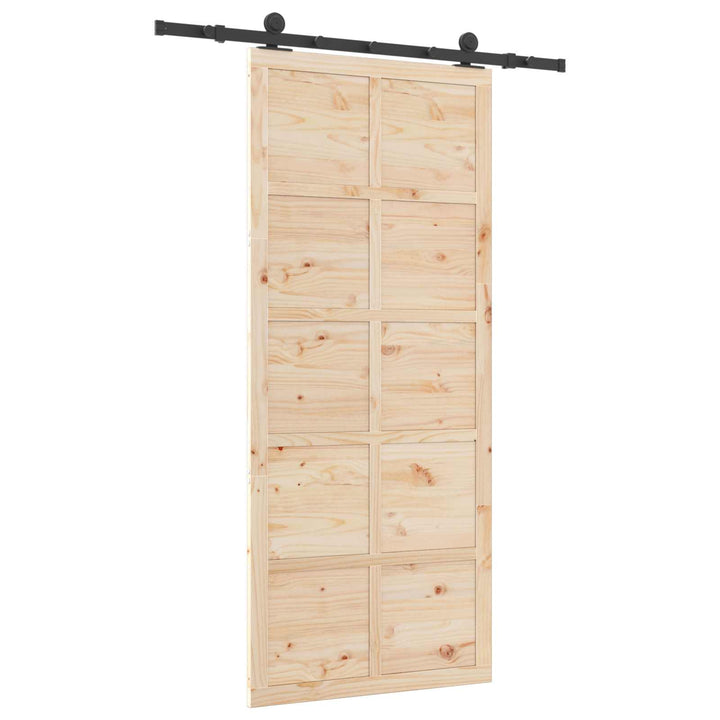 Skydedør Naturfarvet 80 x 208 cm Massivt fyrretræ
