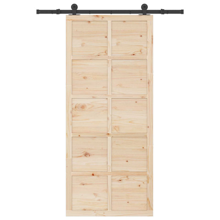 Skydedør Naturfarvet 80 x 208 cm Massivt fyrretræ