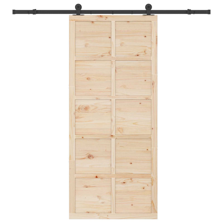 Skydedør Naturfarvet 90 x 208 cm Massivt fyrretræ