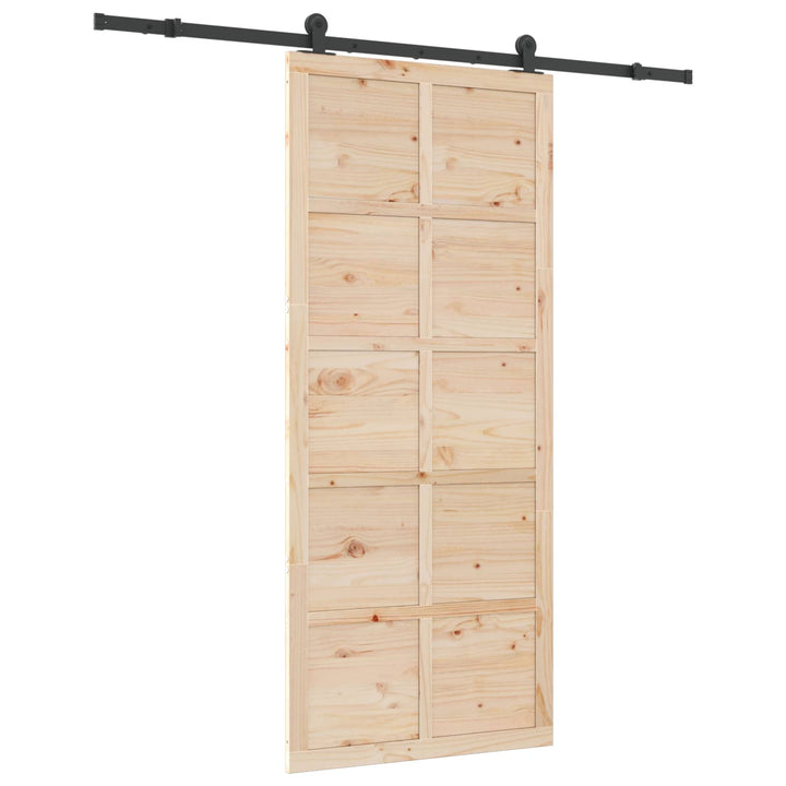 Skydedør Naturfarvet 90 x 208 cm Massivt fyrretræ