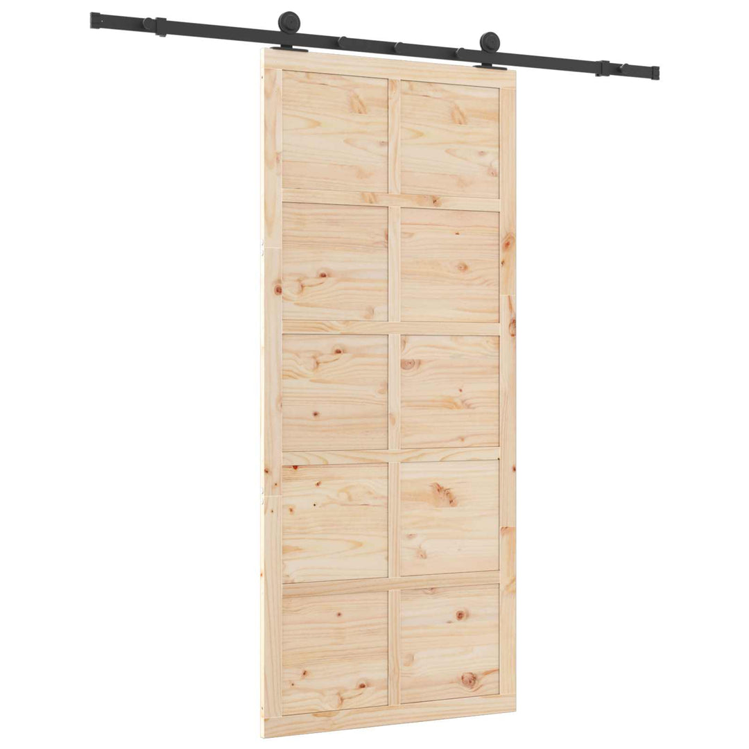 Skydedør Naturfarvet 90 x 208 cm Massivt fyrretræ