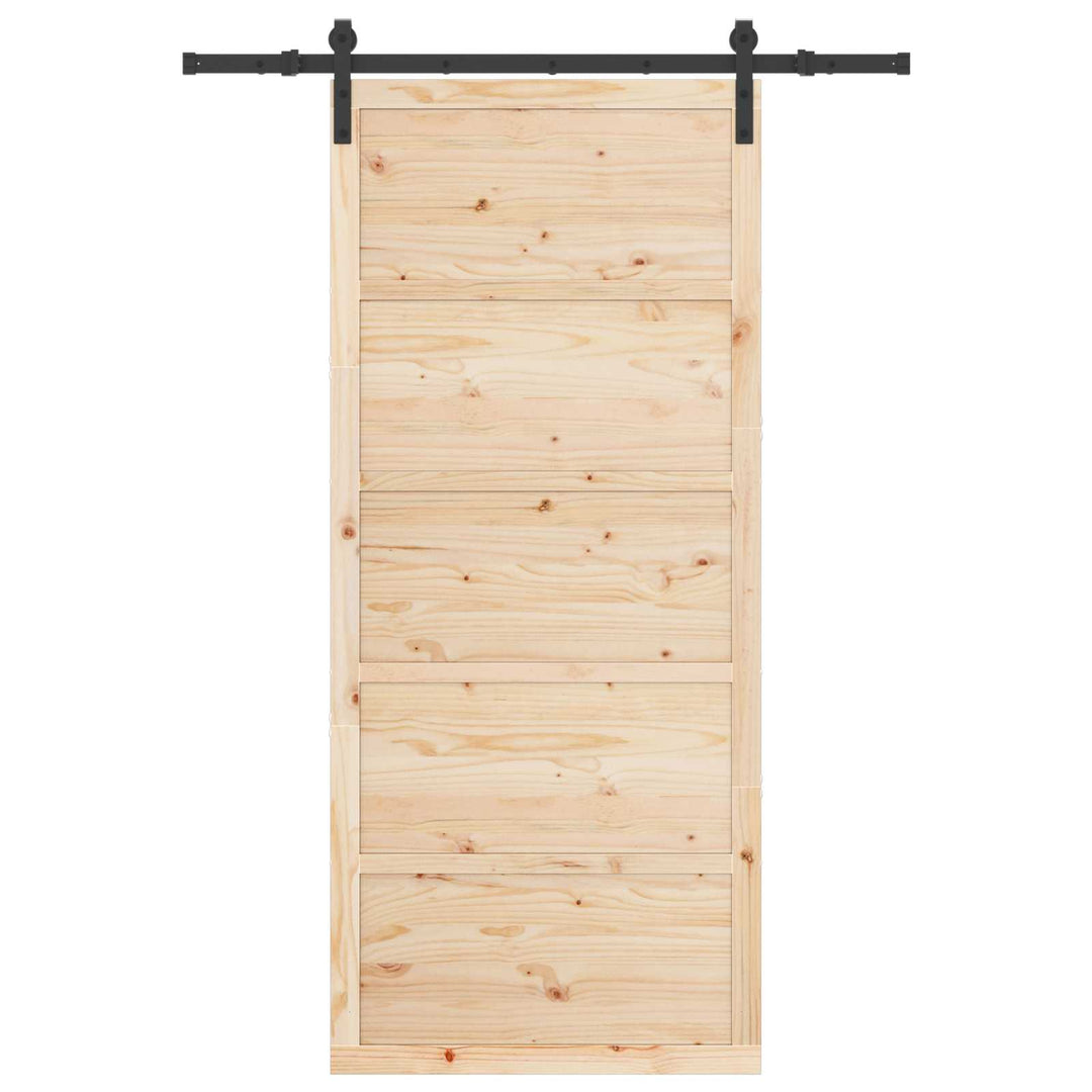 Skydedør Naturfarvet 80 x 208 cm Massivt fyrretræ