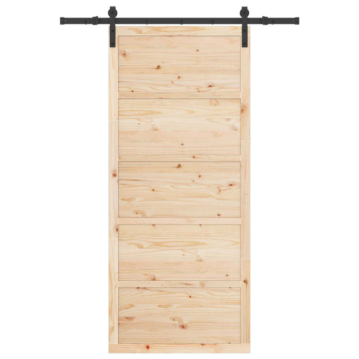 Skydedør Naturfarvet 80 x 208 cm Massivt fyrretræ
