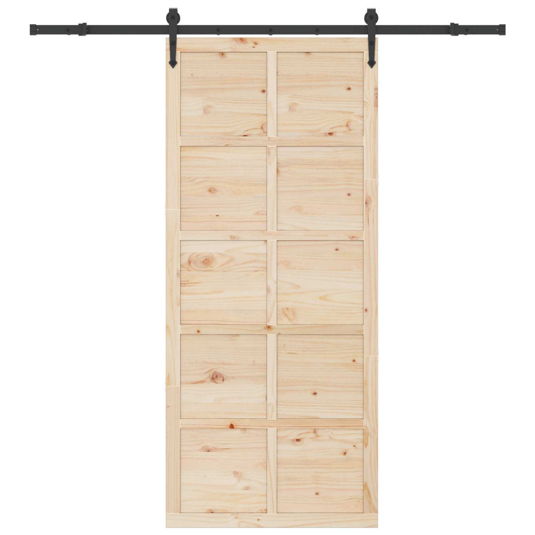 Skydedør Naturfarvet 100 x 208 cm Massivt fyrretræ