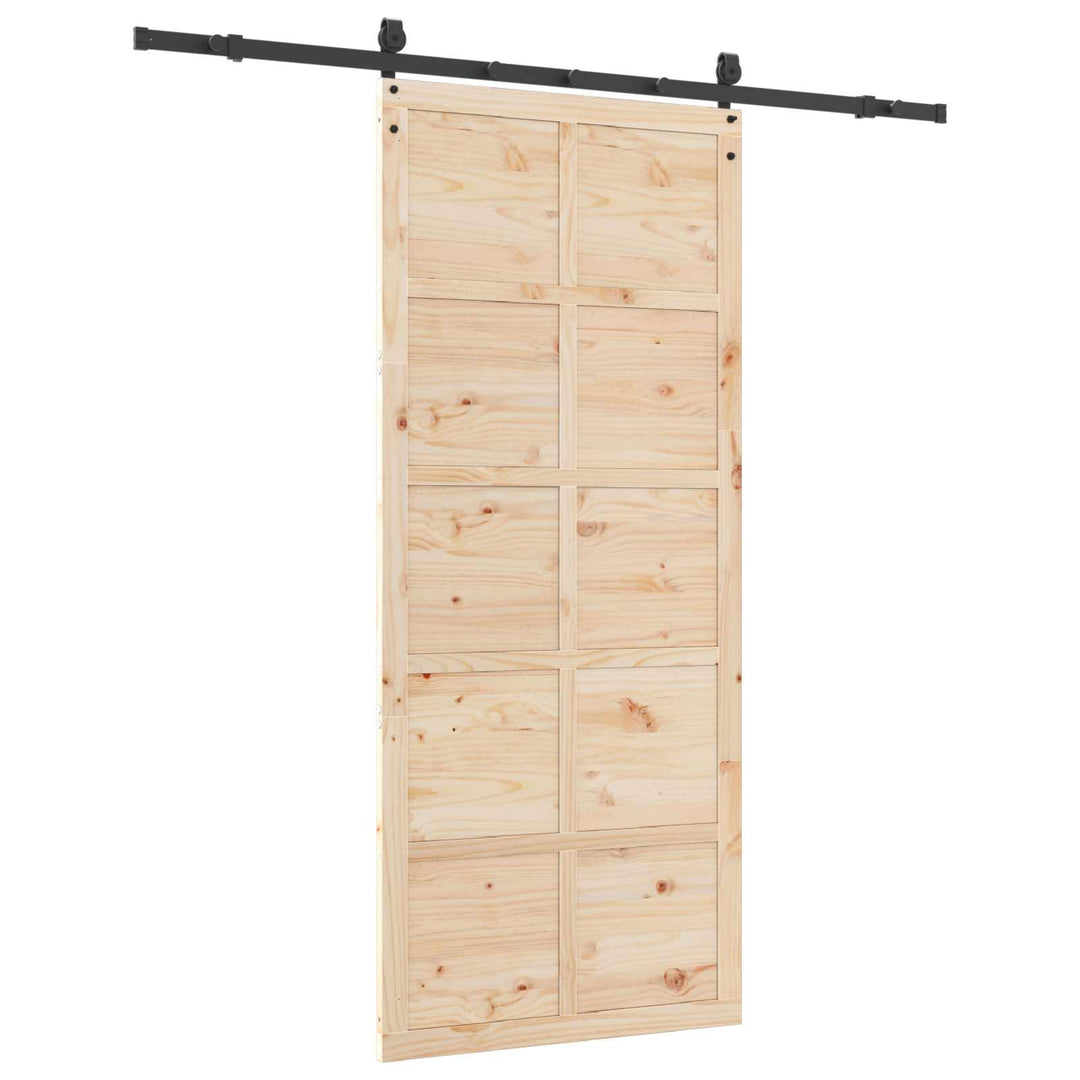 Skydedør Naturfarvet 80 x 208 cm Massivt fyrretræ