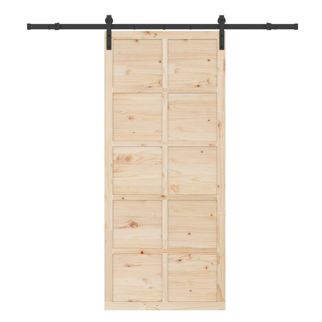 Skydedør Naturfarvet 90 x 208 cm Massivt fyrretræ