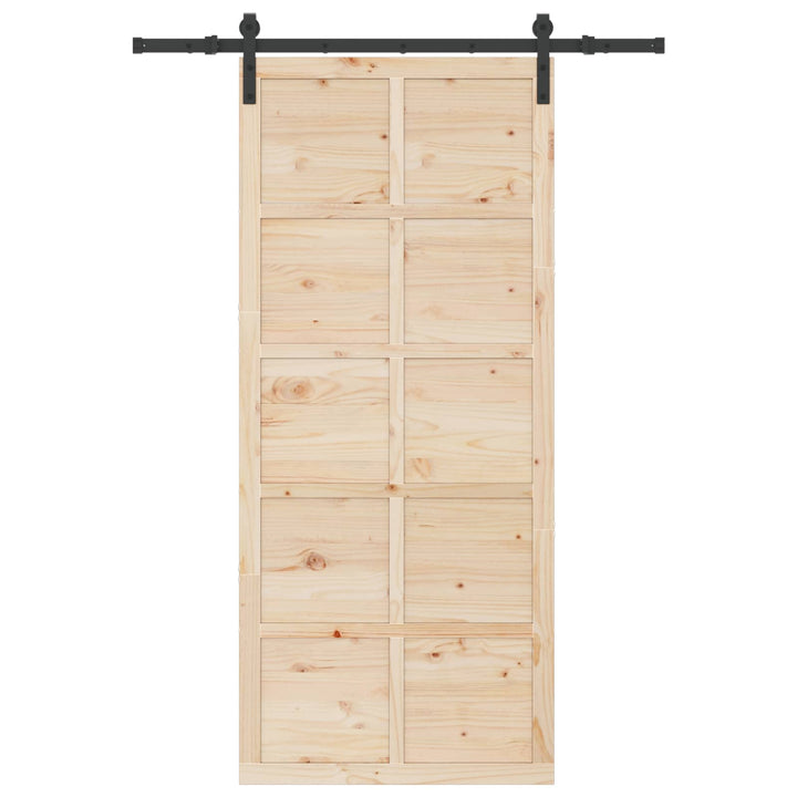 Skydedør Naturfarvet 80 x 208 cm Massivt fyrretræ