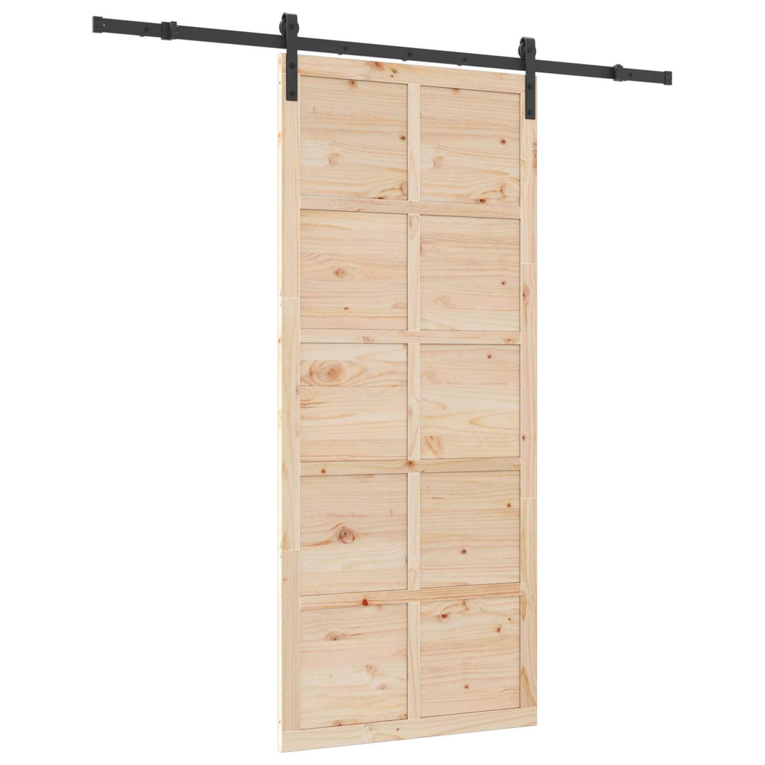 Skydedør Naturfarvet 80 x 208 cm Massivt fyrretræ