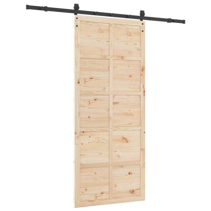 Skydedør Naturfarvet 80 x 208 cm Massivt fyrretræ