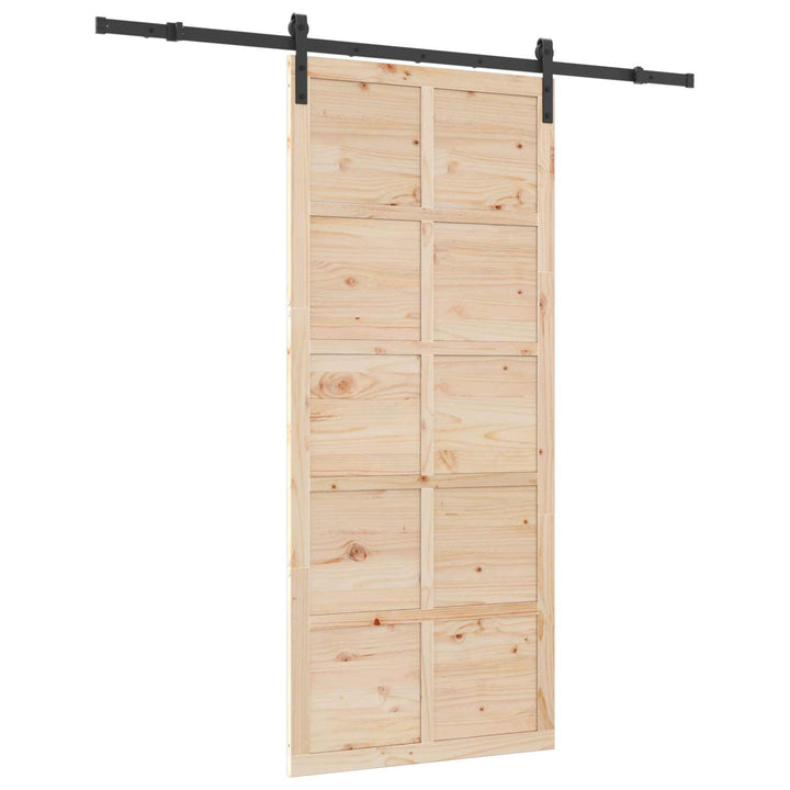 Skydedør Naturfarvet 80 x 208 cm Massivt fyrretræ