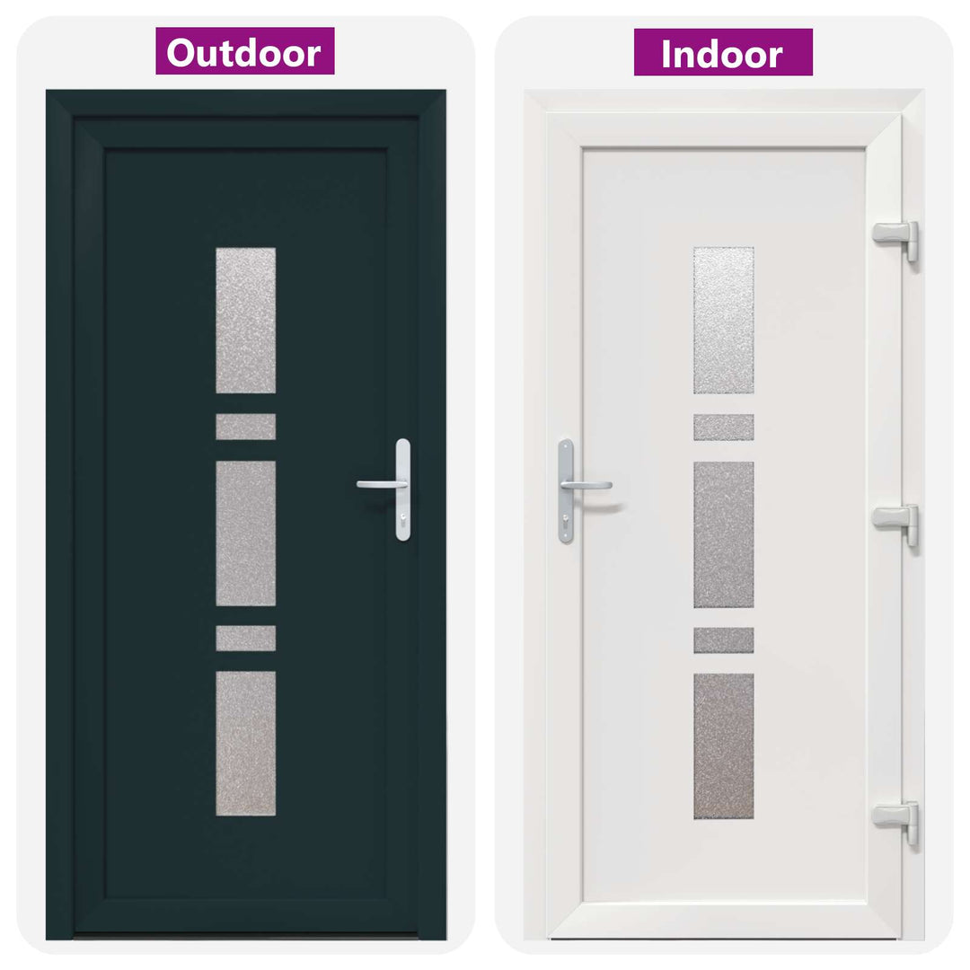 Hoveddør Antracit 88 x 200 cm PVC