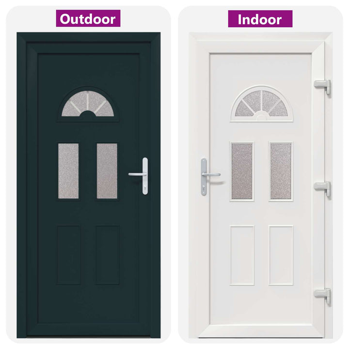 Hoveddør Antracit 98 x 208 cm PVC
