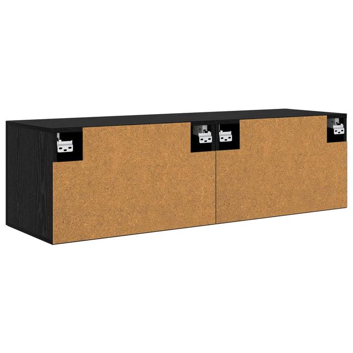 Vægskab 2 stk. 120 x 36,5 x 35 cm Konstrueret træ Sort eg