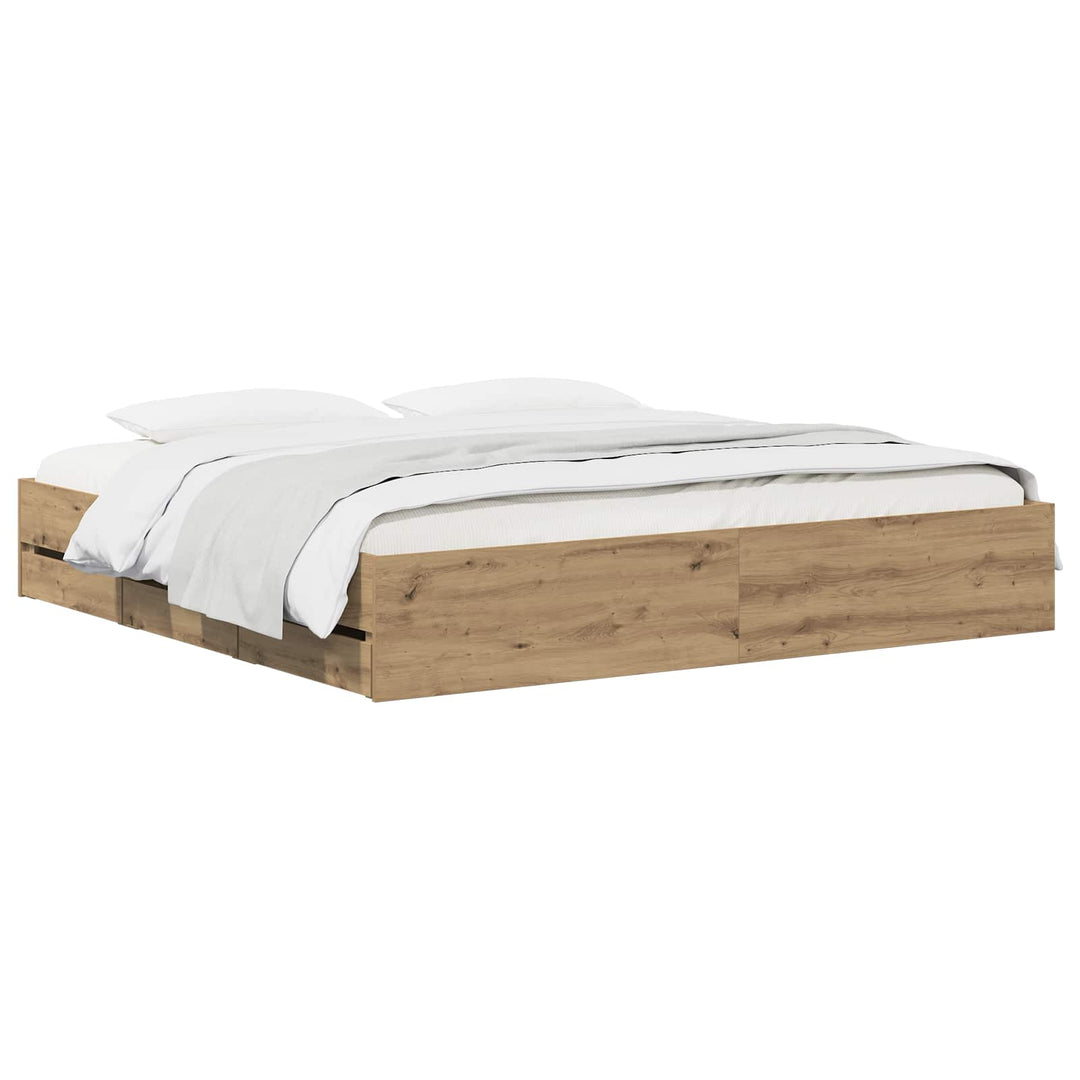 Sengestel med opbevaring Artisan-eg 180 x 200 cm