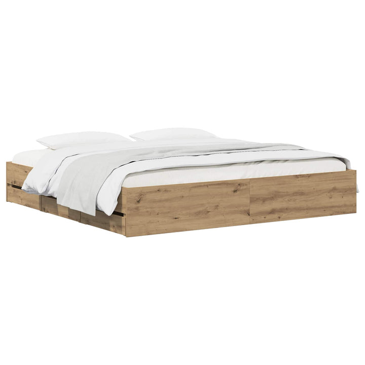 Sengestel med opbevaring Artisan-eg 180 x 200 cm