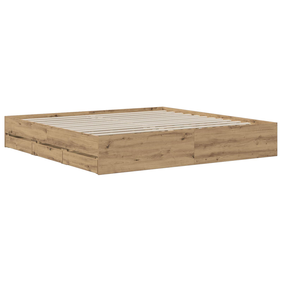 Sengestel med opbevaring Artisan-eg 180 x 200 cm