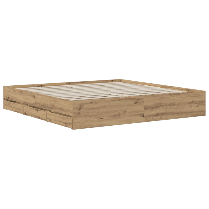 Sengestel med opbevaring Artisan-eg 180 x 200 cm