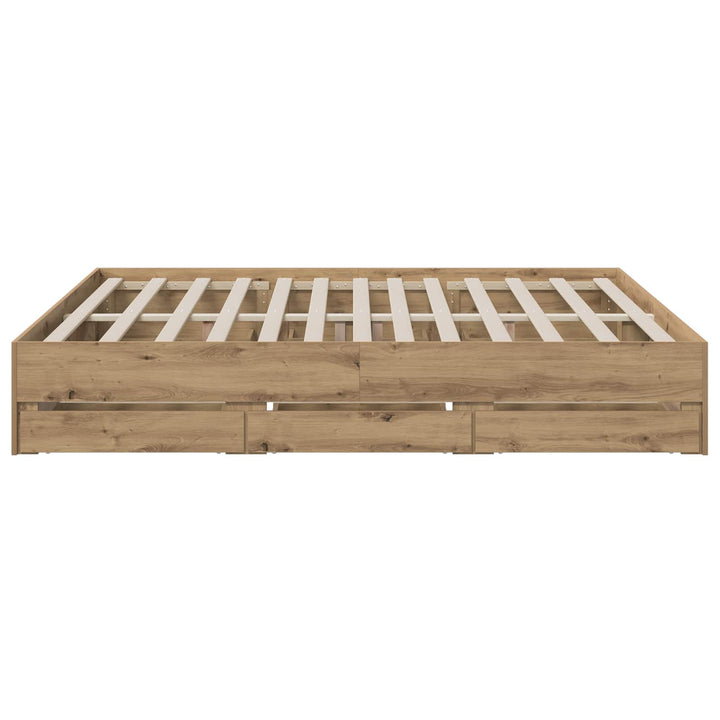 Sengestel med opbevaring Artisan-eg 180 x 200 cm
