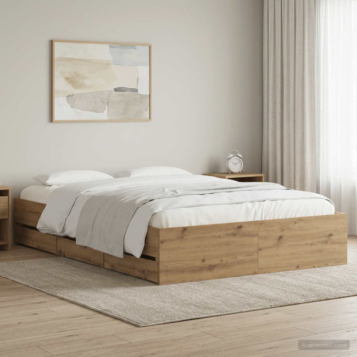 Sengestel med opbevaring Artisan-eg 160 x 200 cm