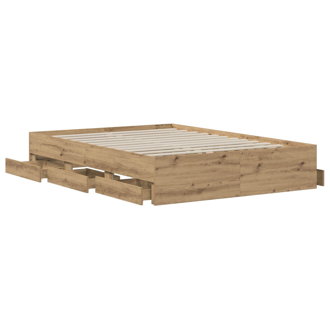 Sengestel med opbevaring Artisan-eg 150 x 200 cm