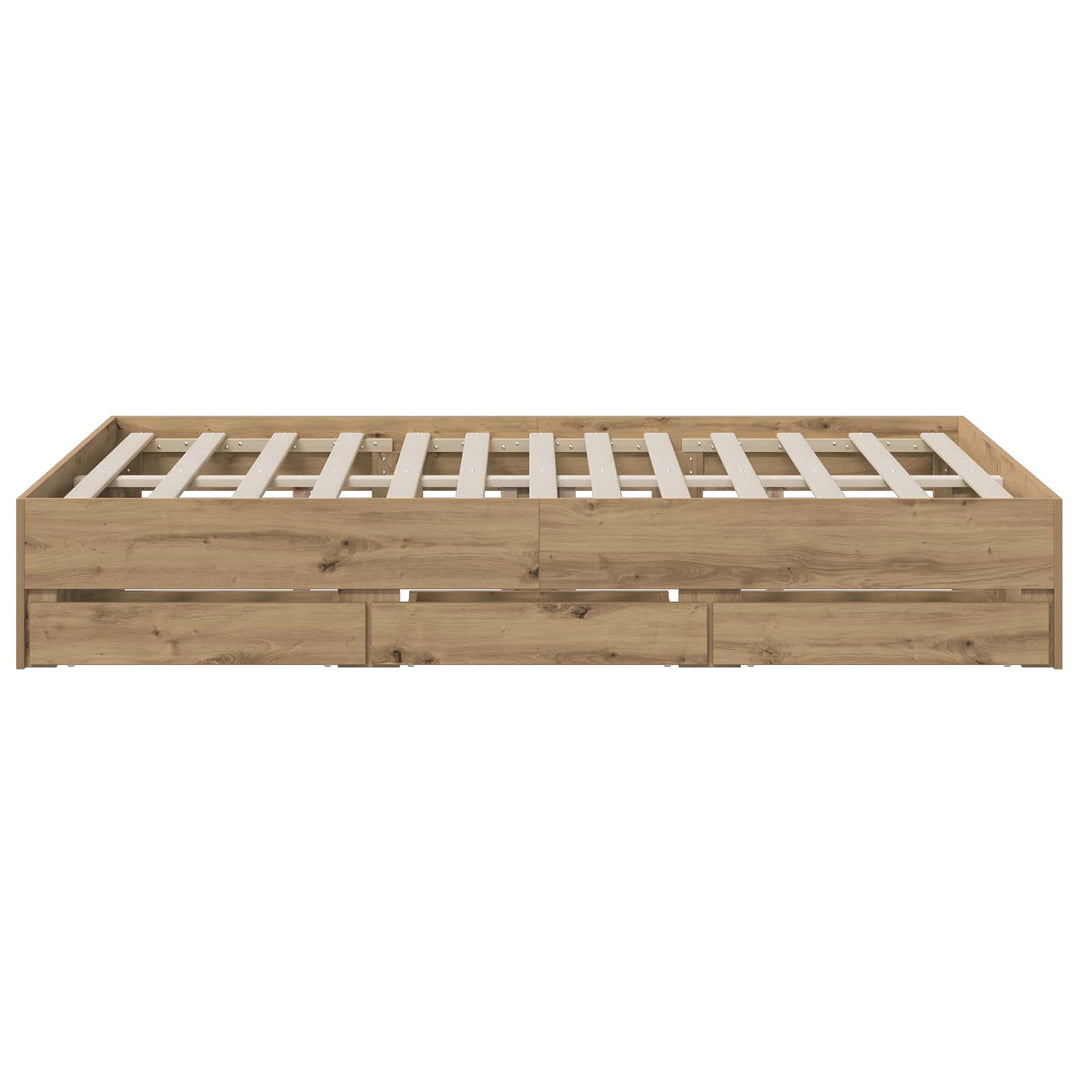 Sengestel med opbevaring Artisan-eg 120 x 200 cm
