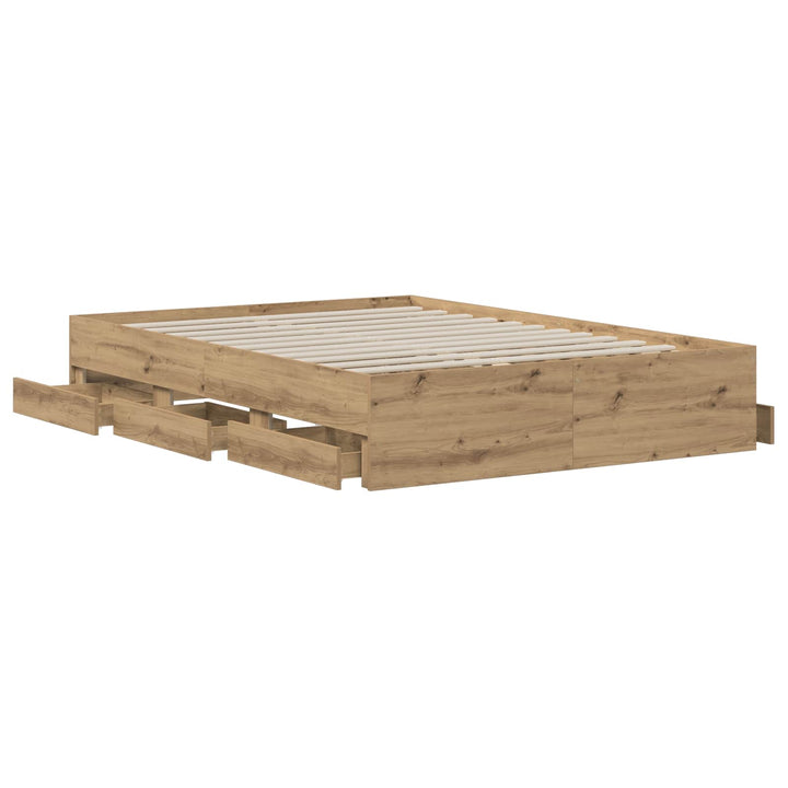 Sengestel med opbevaring Artisan-eg 140 x 190 cm