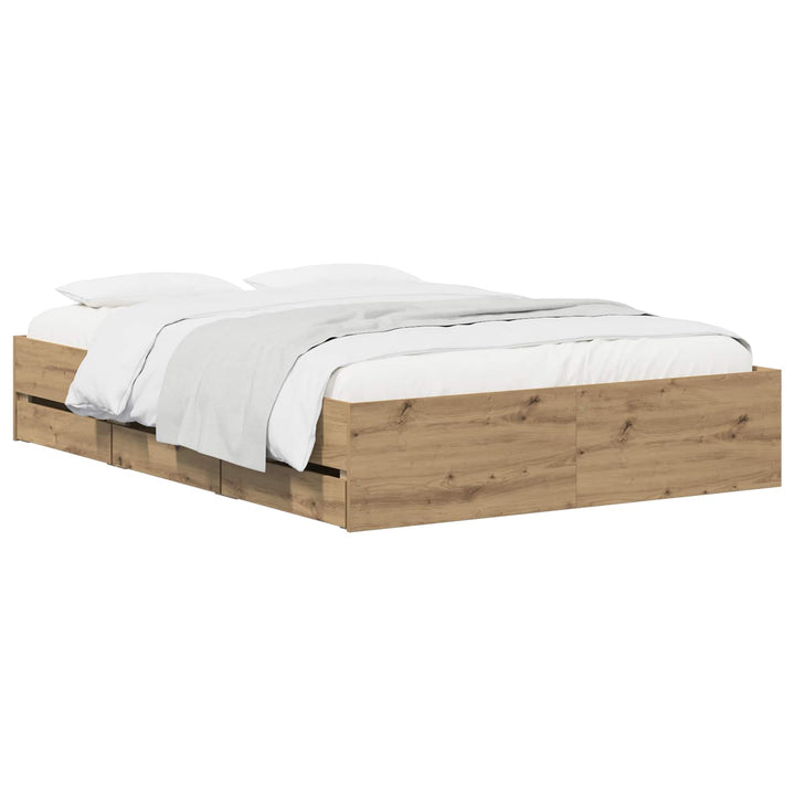 Sengestel med opbevaring Artisan-eg 135 x 190 cm