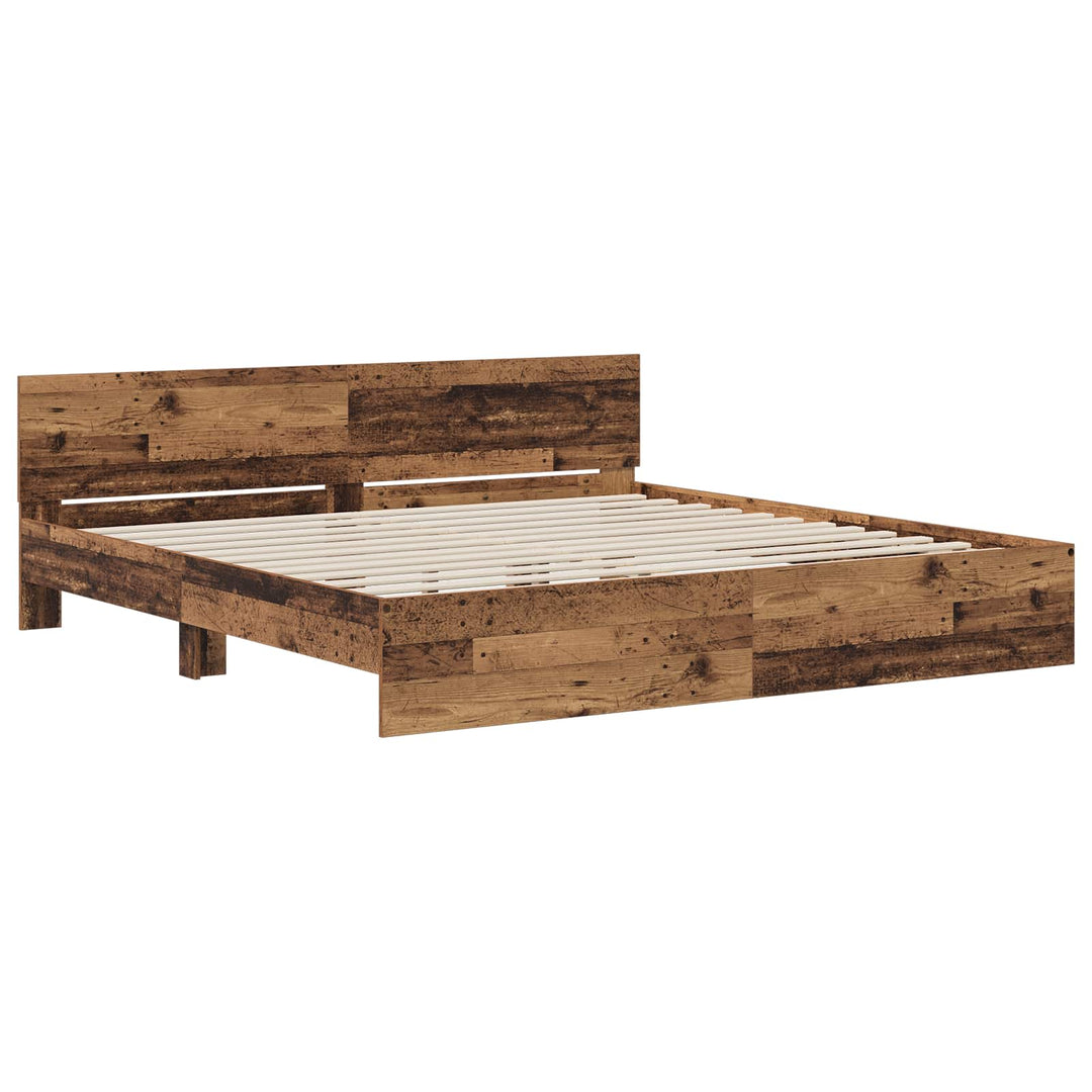 Sengestel med hovedgærde Gammelt træ 200 x 200 cm