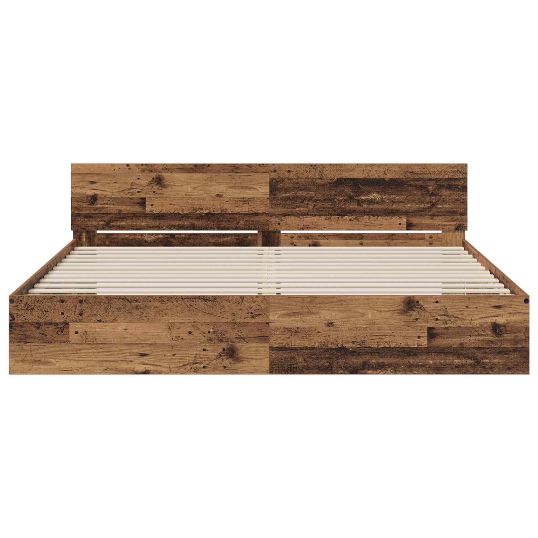 Sengestel med hovedgærde Gammelt træ 200 x 200 cm