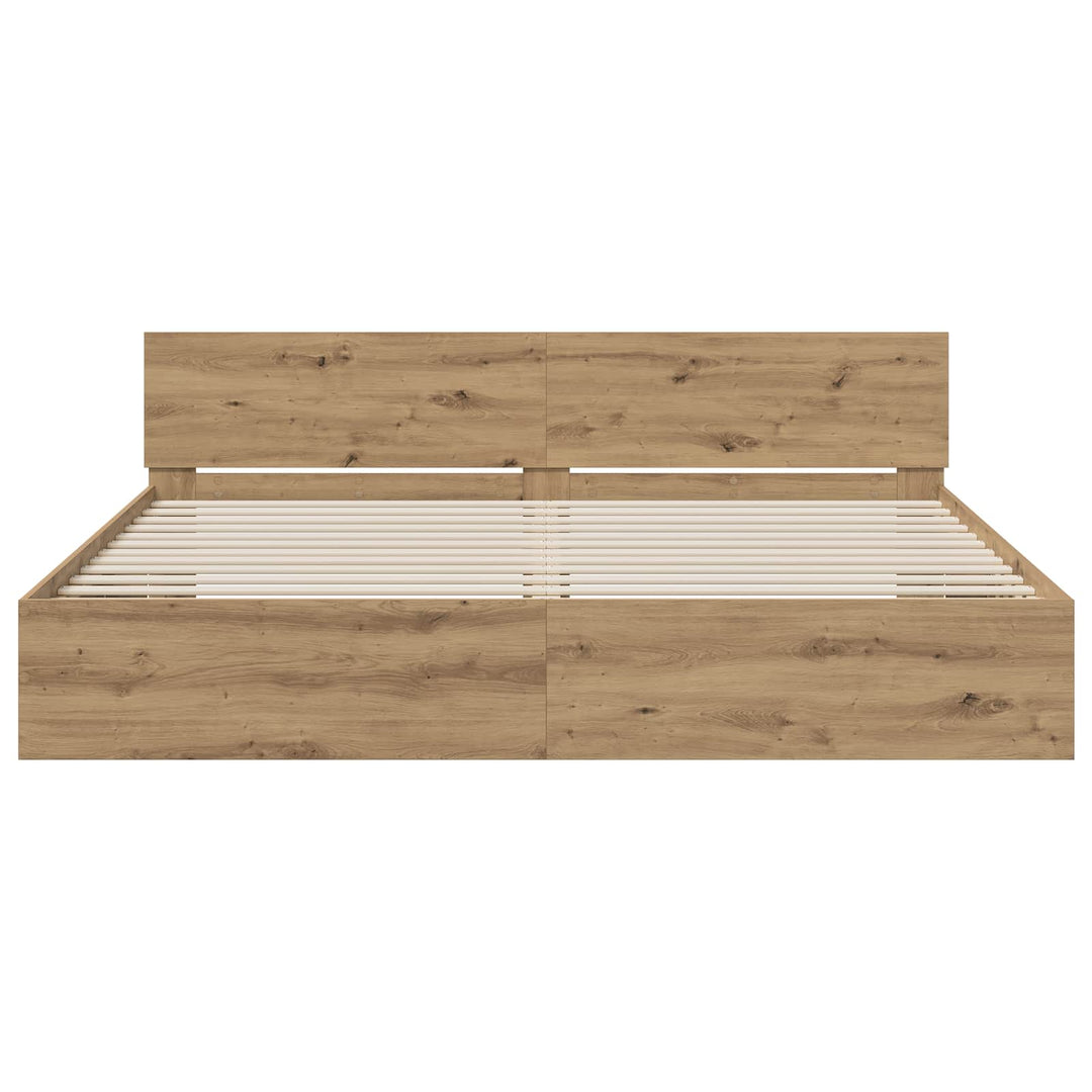 Sengestel med hovedgærde med hovedgærde Artisan-eg 200 x 200 cm