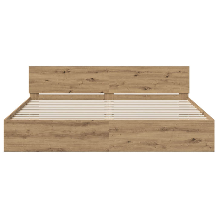 Sengestel med hovedgærde med hovedgærde Artisan-eg 200 x 200 cm