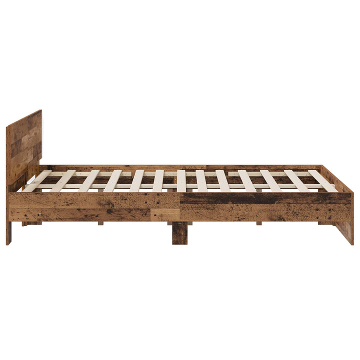 Sengeramme med sengegavl Gammelt træ 140 x 200 cm