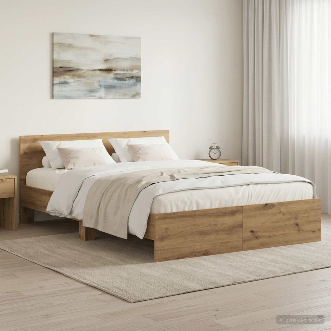 Sengestel med hovedgærde Artisan-eg 120 x 200 cm