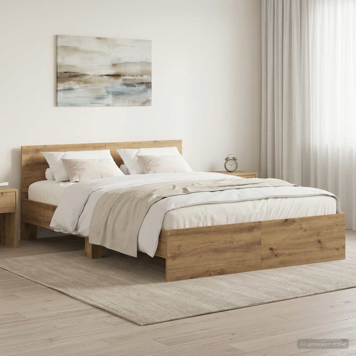 Sengestel med hovedgærde Artisan-eg 120 x 200 cm