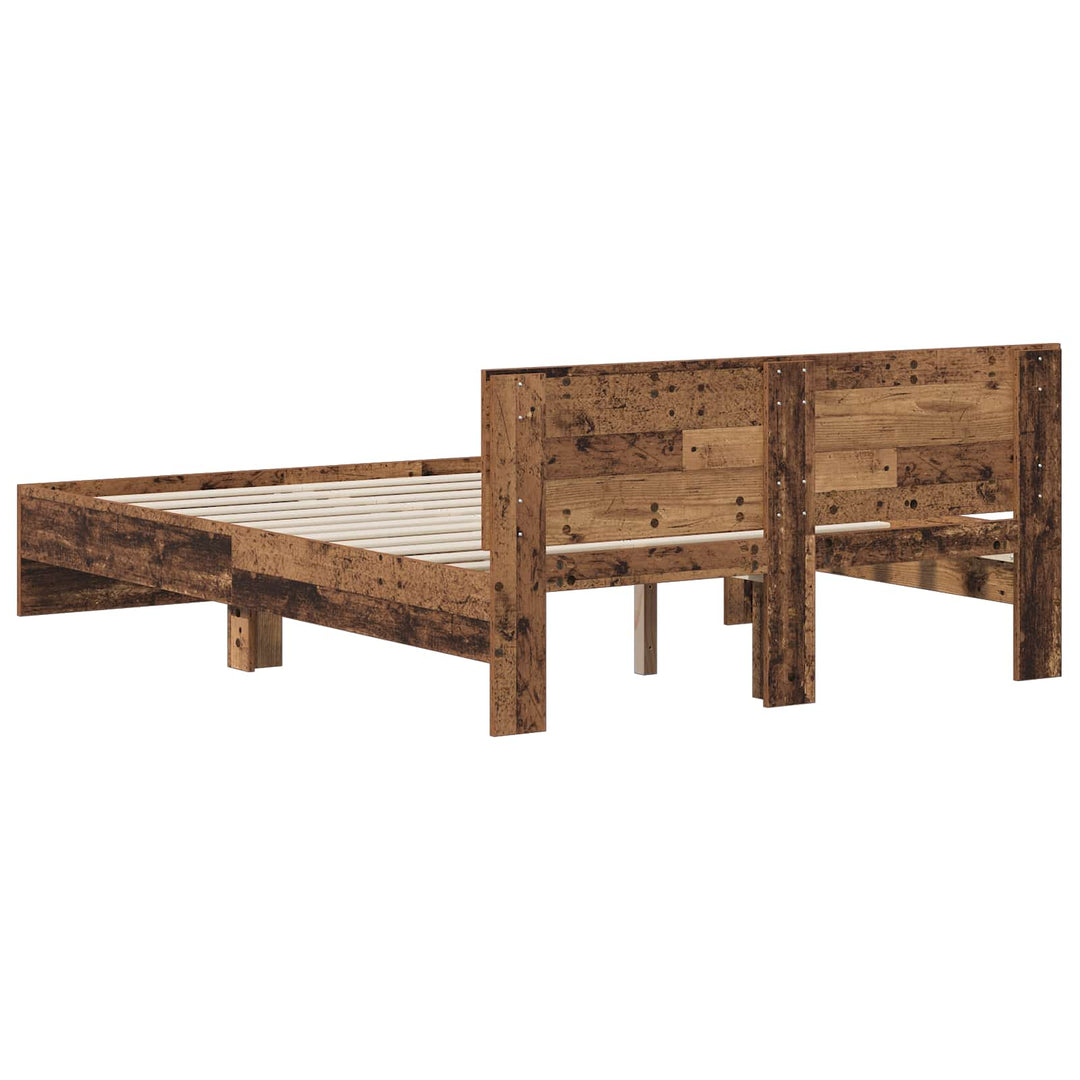 Sengeramme med sengegavl Gammelt træ 140 x 190 cm