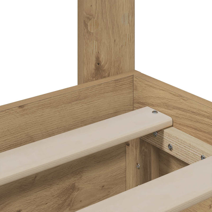 Bed Frame with Storage and Headboard Artisan Oak 120 x 200 cm