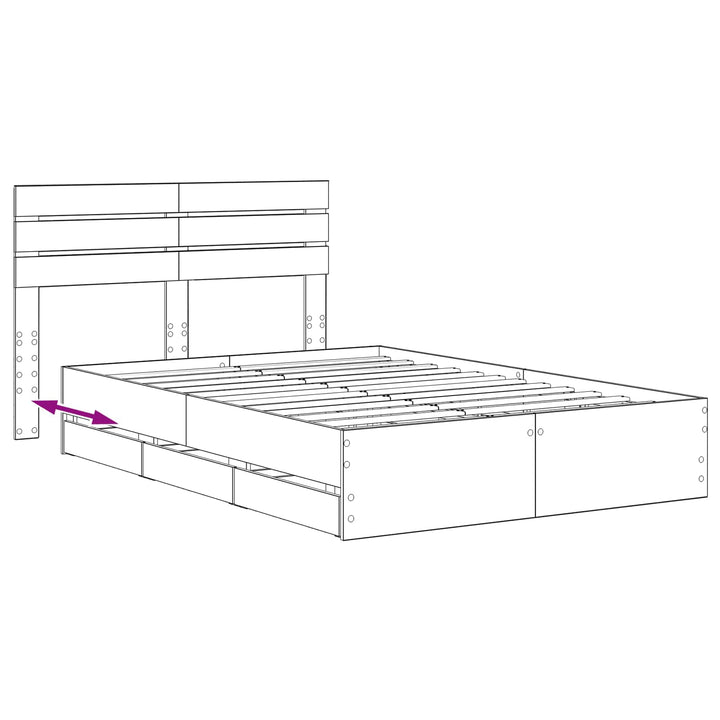 Bed Frame with Storage and Headboard Artisan Oak 120 x 200 cm