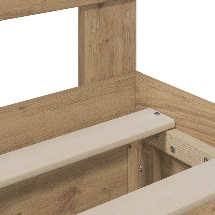 Bed Frame with Storage and Headboard Artisan Oak 160 x 200 cm