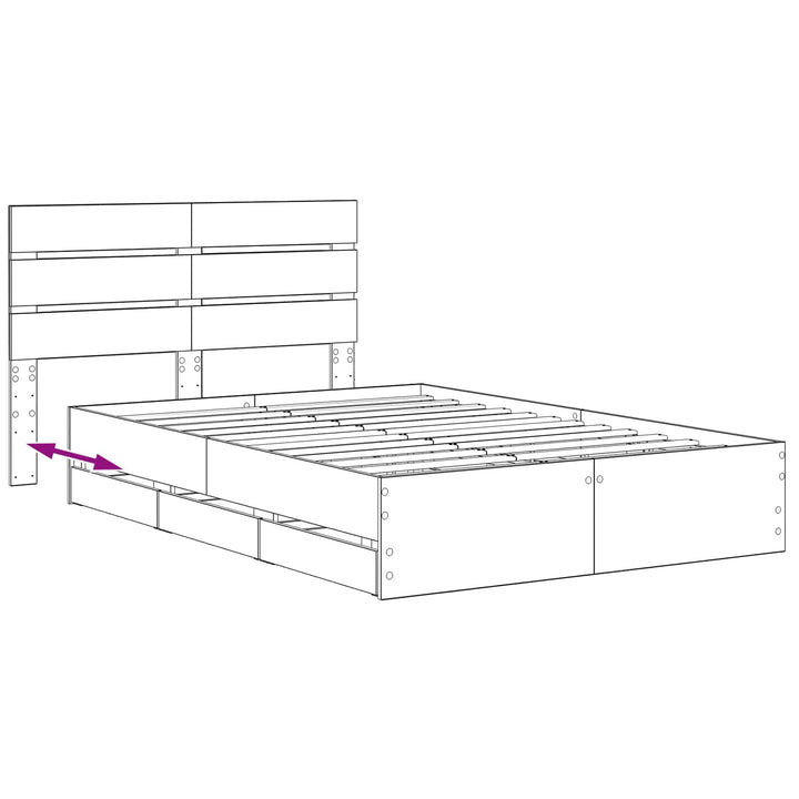 Bed Frame with Storage and Headboard Artisan Oak 160 x 200 cm
