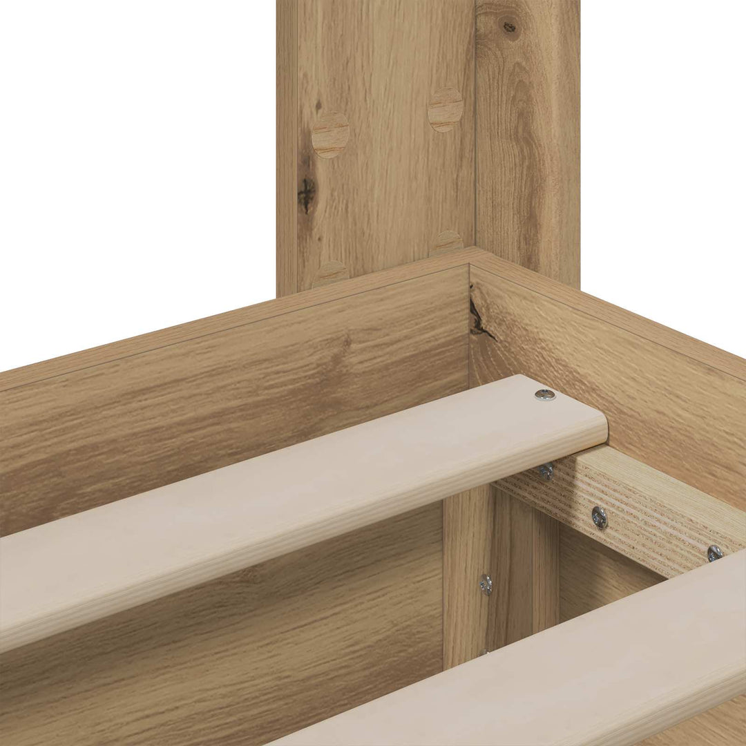 Sengestel med opbevaring og hovedgærde Artisan Oak 90 x 200 cm