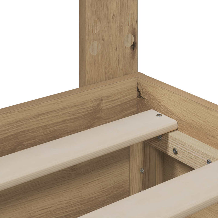 Bed Frame with Storage and Headboard Artisan Oak 180 x 200 cm
