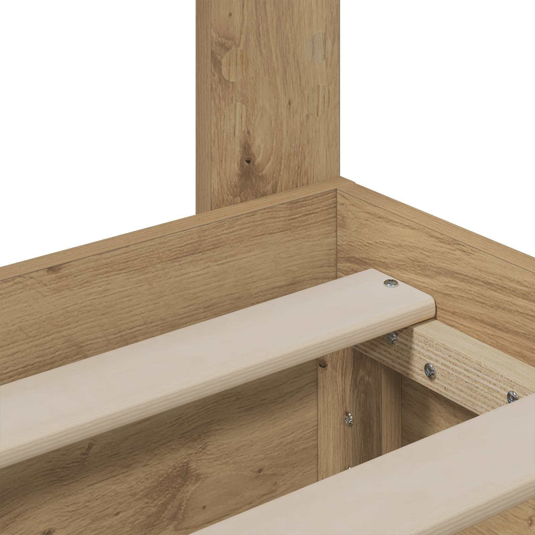 Bed Frame with Storage and Headboard Artisan Oak 180 x 200 cm