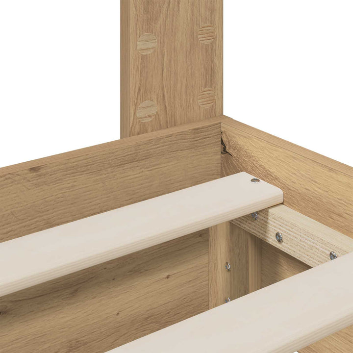 Bed Frame with Storage and Headboard Artisan Oak 180 x 200 cm