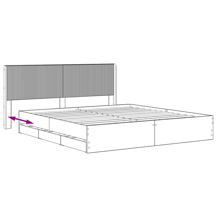 Sengestel med opbevaring og hovedgærde Artisan-eg 180 x 200 cm