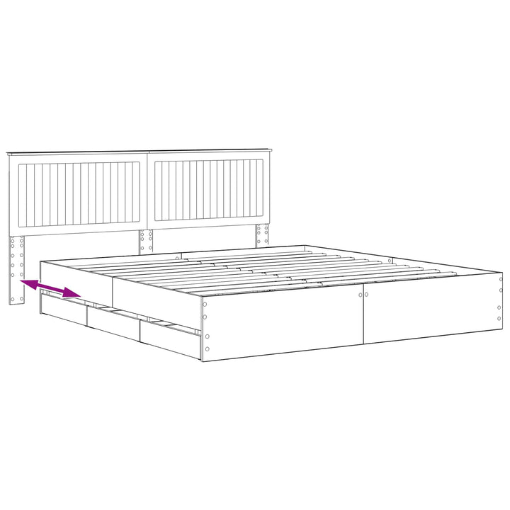 Bed Frame with Storage and Headboard Artisan Oak 180 x 200 cm