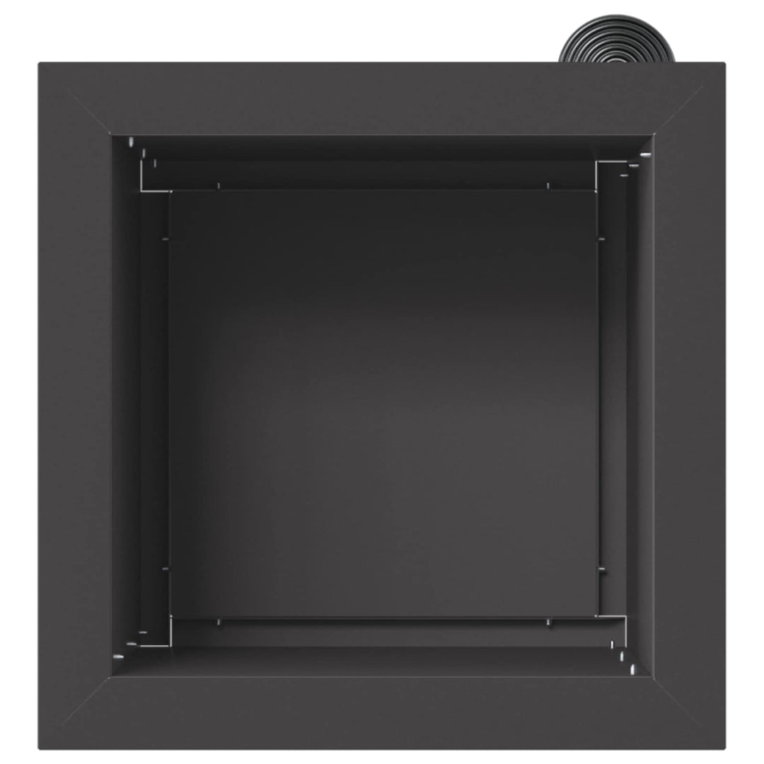 Plantekasse med LED Sort 30 x 30 x 30 cm Stål