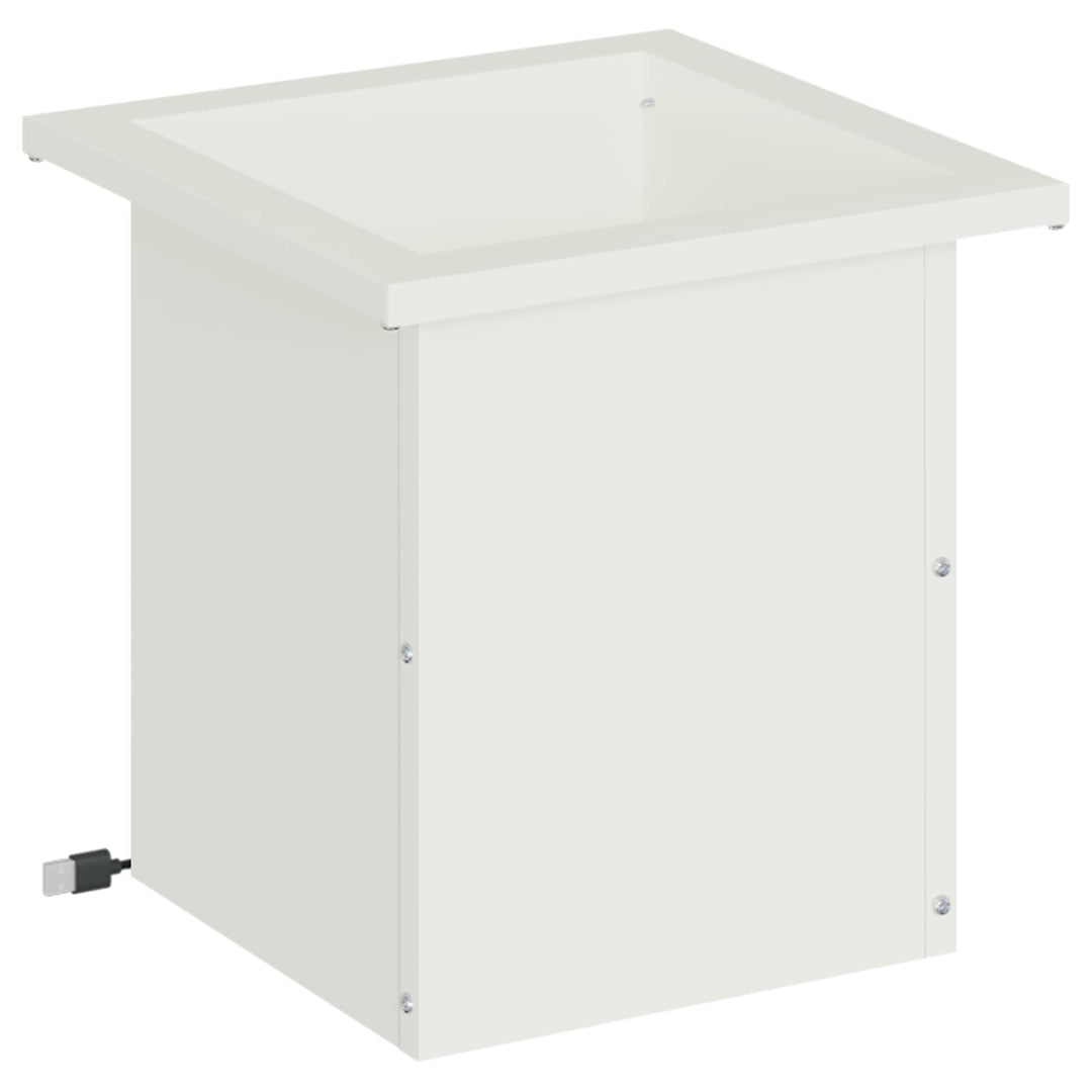 Plantekasse med LED Hvid 30 x 30 x 30 cm Stål